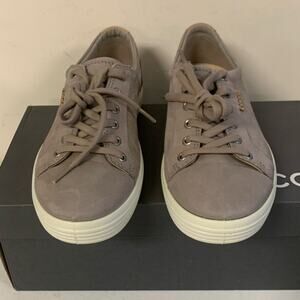 Ecco Men’s US 6-6.5 / EU 40 Soft 7 Nubuck Sneakers, Warm Grey / Powder